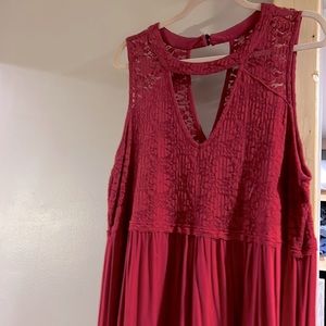 EUC Torrid Lace Knit Babydoll Tank, Size 2, Super Soft Red